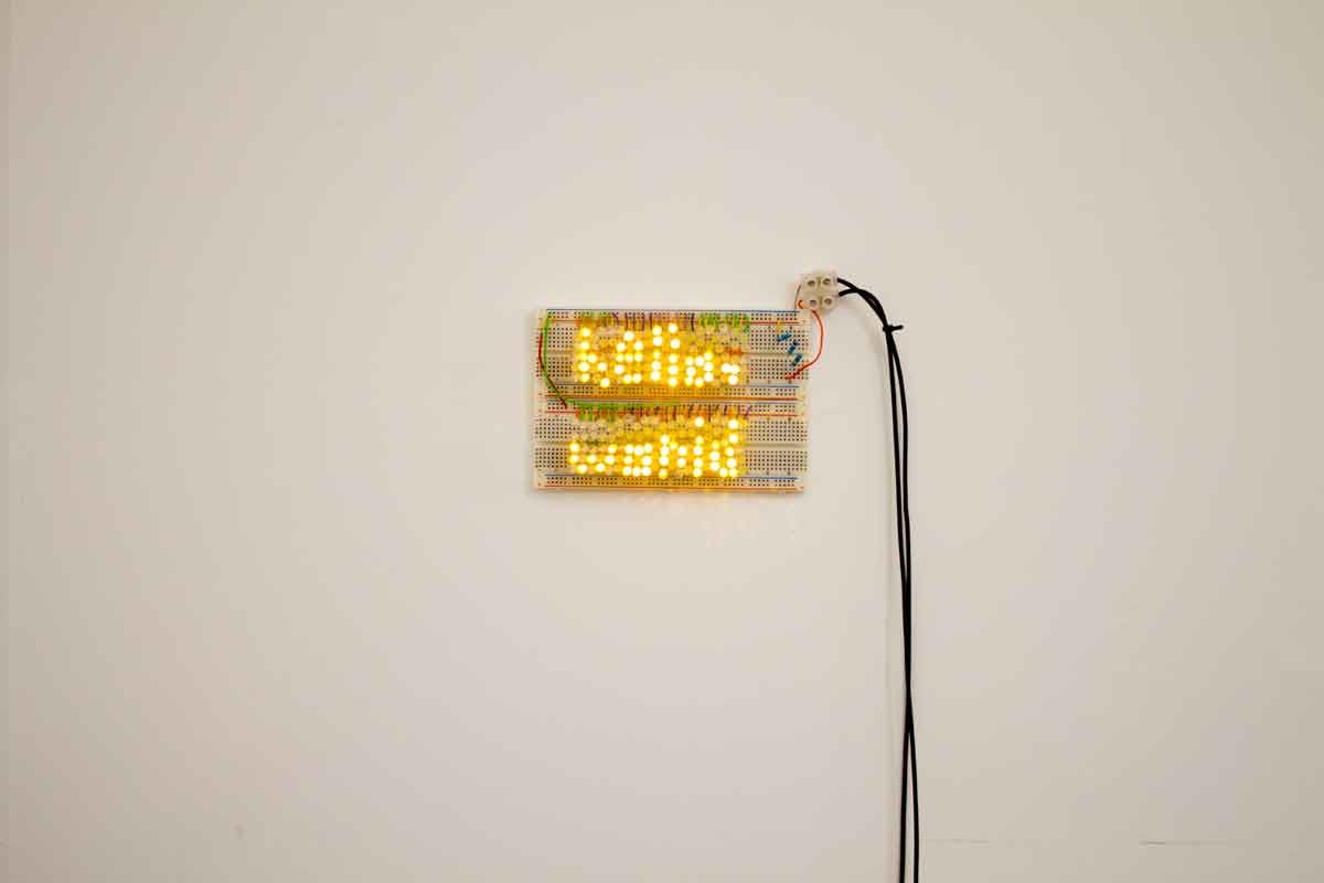 prototype close up Hello world LED